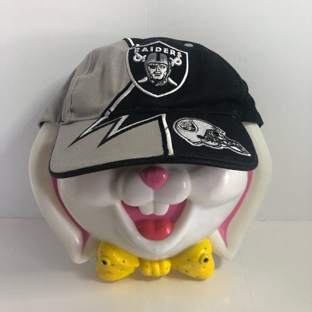47 Brand Oakland Raiders Hat. NFL Team Apparel Zig Zag Design. Some Wear.